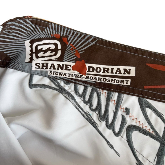 VTG Billabong Shane Dorian Board Shorts Men's Size 38 Y2K Signature Swim Trunks - Picture 4 of 7